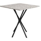 Conjunto Mesa Com 4 Cadeiras E Tampo Quadrado Diamante Preto