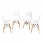 Conjunto Mesa Com 4 Cadeiras Eames Pp Espresso Móveis Preto F