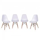 Conjunto Mesa Com 4 Cadeiras Eames Pp Espresso Móveis Preto F