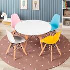 Conjunto Mesa Com 4 Cadeiras Eiffel - Azul/rosa/branco/amare