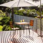 Conjunto Mesa Com 4 Cadeiras Em Aço E Madeira - Cjm74.p + Omb