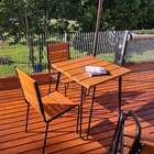 Conjunto Mesa Com 4 Cadeiras Em Aço E Madeira - Cjm74.p + Omb