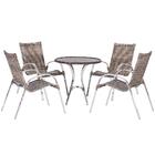 Conjunto Mesa Com 4 Cadeiras Em Aluminio E Fibra (cadeiras Co