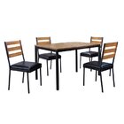 Conjunto Mesa Com 4 Cadeiras Londres Courino Preto/preto Fosco
