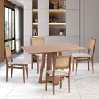 Conjunto Mesa Com 4 Cadeiras Madeira Maciça Tampo Laminado Sa