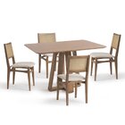 Conjunto Mesa Com 4 Cadeiras Madeira Maciça Tampo Laminado Sa
