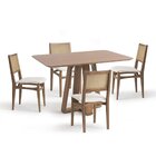 Conjunto Mesa Com 4 Cadeiras Madeira Maciça Tampo Laminado Sa