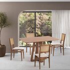 Conjunto Mesa Com 4 Cadeiras Madeira Maciça Tampo Laminado Sa