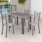 Conjunto Mesa Com 4 Cadeiras Tampo De Granito Topázio sara ye