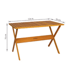 Conjunto para Jardim Mesa com 6 Cadeiras Dobráveis 72x70x114cm Eucalipto|Poliéster Caramelo/Bege Solarium Naterial