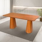 Conjunto Mesa Com 6 Cadeiras Em Madeira Maciça Natural E Esto