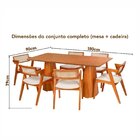 Conjunto Mesa Com 6 Cadeiras Em Madeira Maciça Natural E Esto