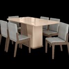 Conjunto Mesa Com 6 Cadeiras Harmonia Carvalho/fendi