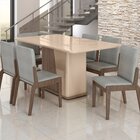 Conjunto Mesa Com 6 Cadeiras Harmonia Carvalho/fendi
