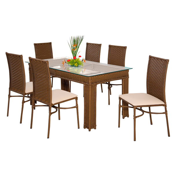 Conjunto Mesa Com 6 Cadeiras Milão - Metal Do Brasil - Avela