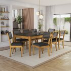 Conjunto Mesa Com 8 Cadeiras Madeira Maciça Tampo Em Mdf E Vi