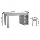 Conjunto Mesa Com Nichos E 4 Bancos Branco