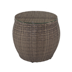 Conjunto de Mesa com Poltrona para Jardim 47,5x53x53cm Mendonza 2 Lugares Aço e Poliéster Cinza Plicosa