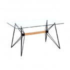 Conjunto Mesa Com Tampo De Vidro Araçá Com 4 Cadeiras Eiffel