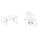 Conjunto Mesa Com Tampo De Vidro Araçá Com 6 Cadeiras Eiffel