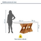 Conjunto Mesa Com Vidro E 8 Cadeiras 200cmx90cm Barcelona Yes