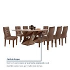Conjunto Mesa Com Vidro E 8 Cadeiras 200cmx90cm Barcelona Yes