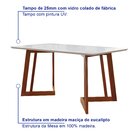 Conjunto Mesa Com Vidro Pés Madeira Maciça 6 Cadeiras Madeira
