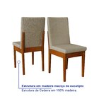 Conjunto Mesa Com Vidro Pés Madeira Maciça 6 Cadeiras Madeira