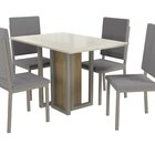 Conjunto Mesa Constance 4 Cadeiras Dalian Nickel/off White/ci