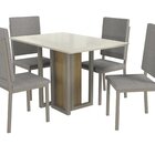 Conjunto Mesa Constance 4 Cadeiras Dalian Nickel/off White/ci