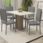 Conjunto Mesa Constance 4 Cadeiras Dalian Nickel/off White/ci