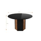 Conjunto Mesa Cris 1360 Redonda Vidro 6 Cadeiras Elegance Mel