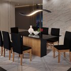 Conjunto Mesa Cris 2000 Com 8 Cadeiras Cristal Mel/preto