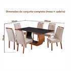 Conjunto Mesa Cristal Com 6 Cadeiras De Madeira Maciça E Esto