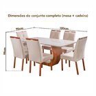 Conjunto Mesa Cristal Com 6 Cadeiras Em Madeira Maciça Estofa