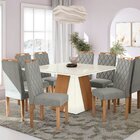 Conjunto Mesa Dalia Com 8 Cadeiras 80x135x135 Euca/cinza