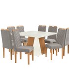 Conjunto Mesa Dalia Com 8 Cadeiras 80x135x135 Euca/cinza