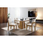 Conjunto Mesa Dallas 90cm E 4 Cadeiras Mônaco Yescasa Castanh
