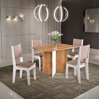 Conjunto Mesa Dani 1200 Com 4 Cadeiras Iris Mel/branco