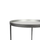 Conjunto Mesa De Apoio E Lateral Espelhada Prata - D'rossi