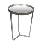 Conjunto Mesa De Apoio E Lateral Espelhada Prata - D'rossi