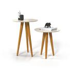 Conjunto Mesa De Apoio E Lateral Sydney Off White