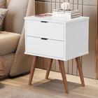 Conjunto Mesa De Cabeceira 2 Gavetas Geraldine Branco