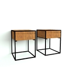 Conjunto Mesa De Cabeceira Berlim 1 Gaveta Cumaru - Tendenci