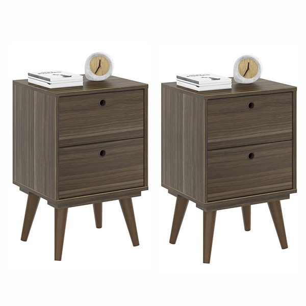 Conjunto Mesa De Cabeceira Irlanda Ii Marrom