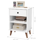 Conjunto Mesa De Cabeceira Londres Branco