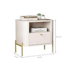Conjunto Mesa De Cabeceira Malta Off White Dourado
