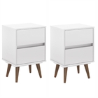 Conjunto Mesa De Cabeceira Oxford Branco