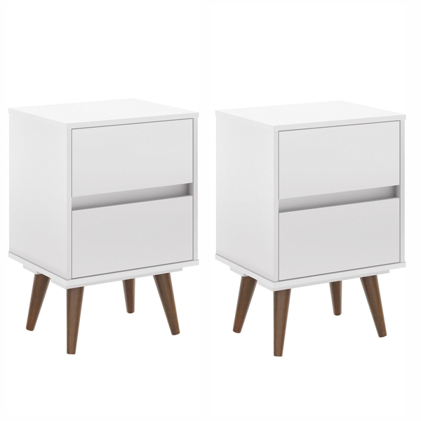 Conjunto Mesa De Cabeceira Oxford Branco