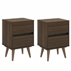 Conjunto Mesa De Cabeceira Oxford Marrom